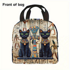 Egyptian Mural Mini Lunch Bag Insulated Cooler Tote for Work School Picnic