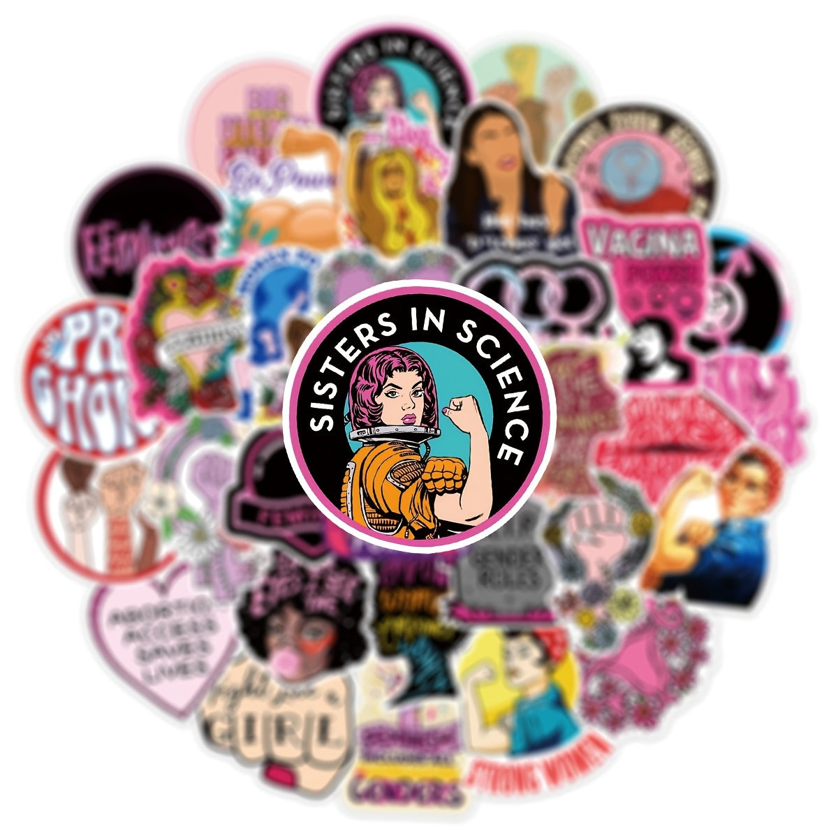 Feminist Anti-Fall Waterproof Stickers - DIY Creative Toys