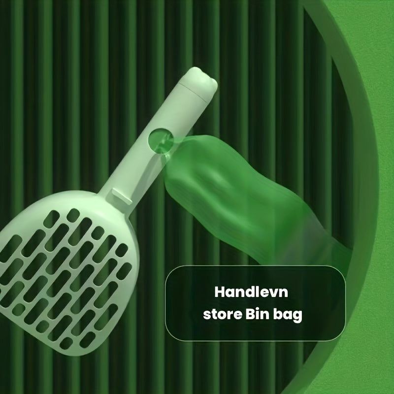 Pet Litter Scooper with Integrated Handle for Cat and Dog Cleaning