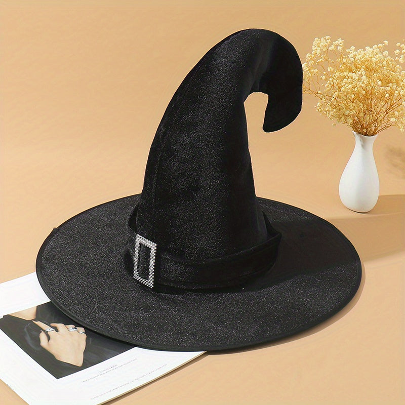 Velvet Witch Hat Wizard Hat for Halloween Cosplay Party