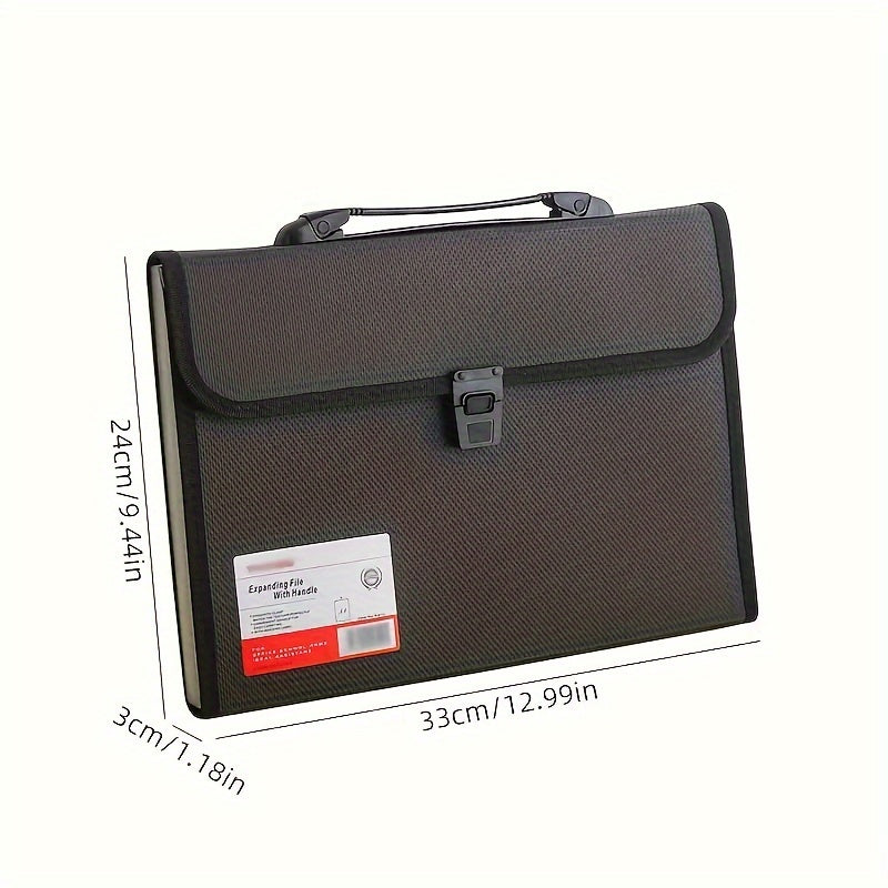 13-Pocket File Organizer with Handle, Expandable Plastic Folder