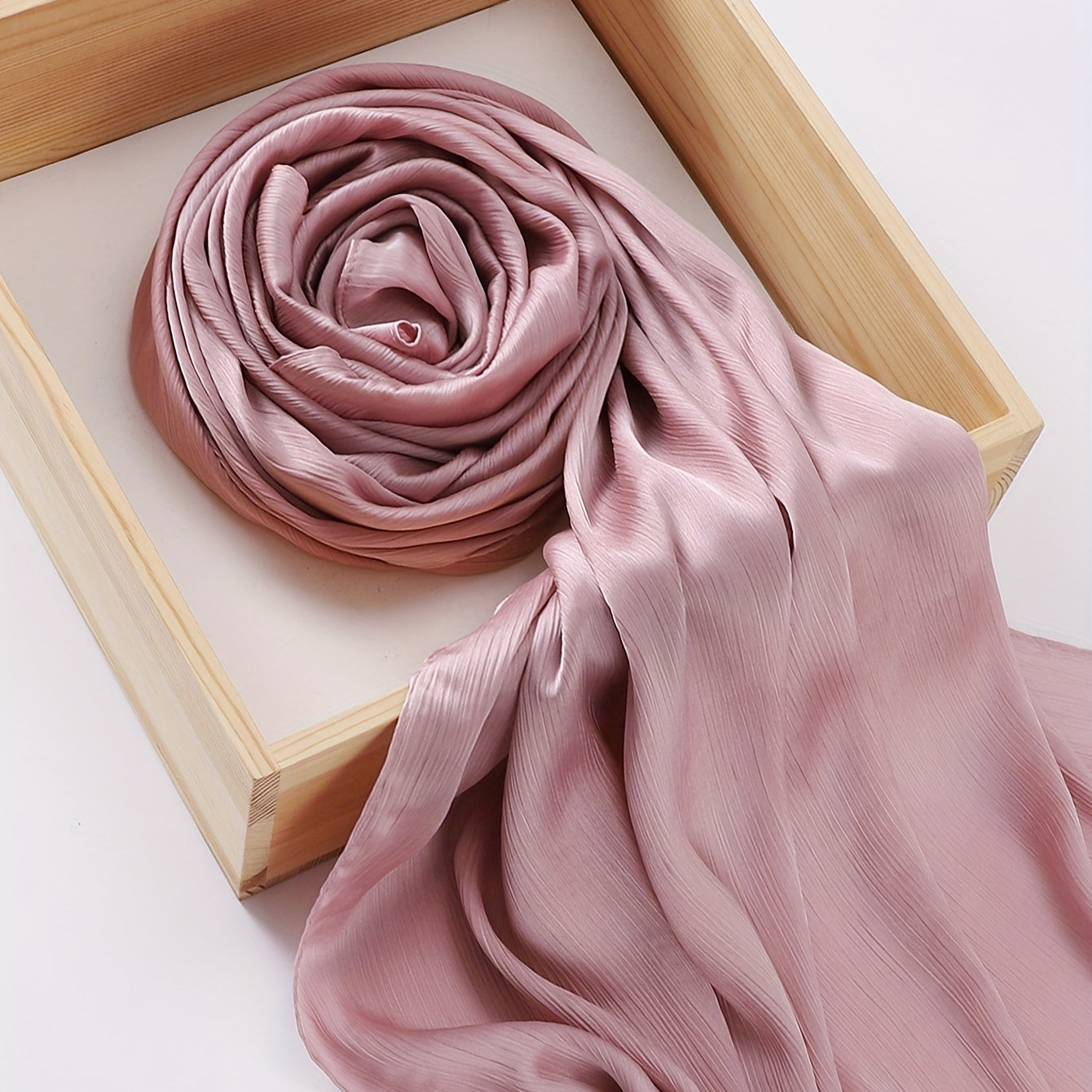 Crinkle Satin Scarf Hijab Solid Classic Shawl Head Wrap Women
