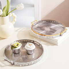 Modern Decorative Striped Plastic Breakfast Tray