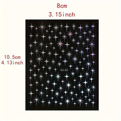 Geometric Star Nail Stickers 3D Self Adhesive Polypropylene Nail Art Space Theme