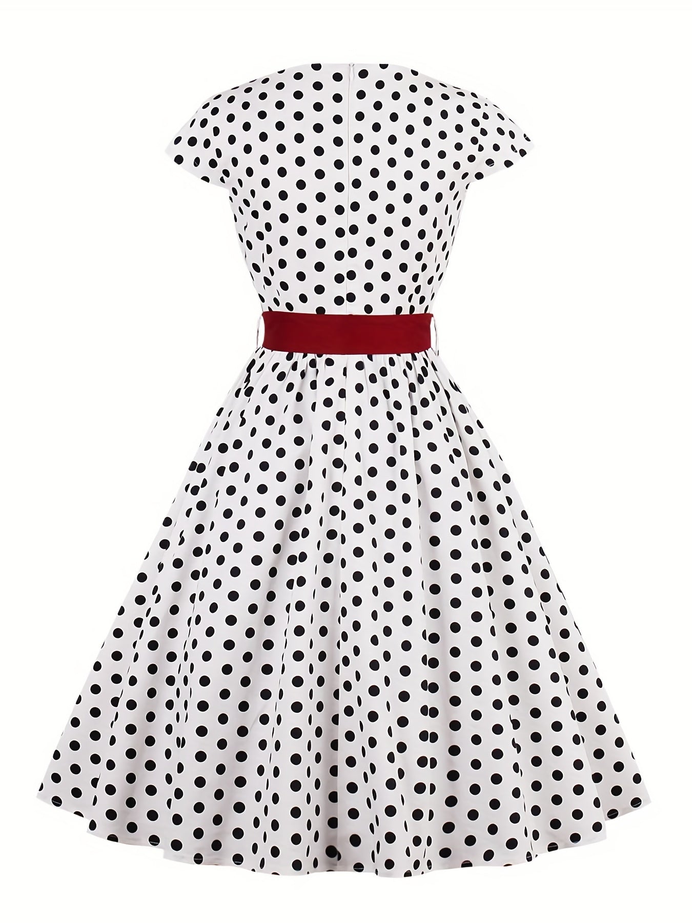  Plaid Print Cap Sleeve Swing Dress With Belt