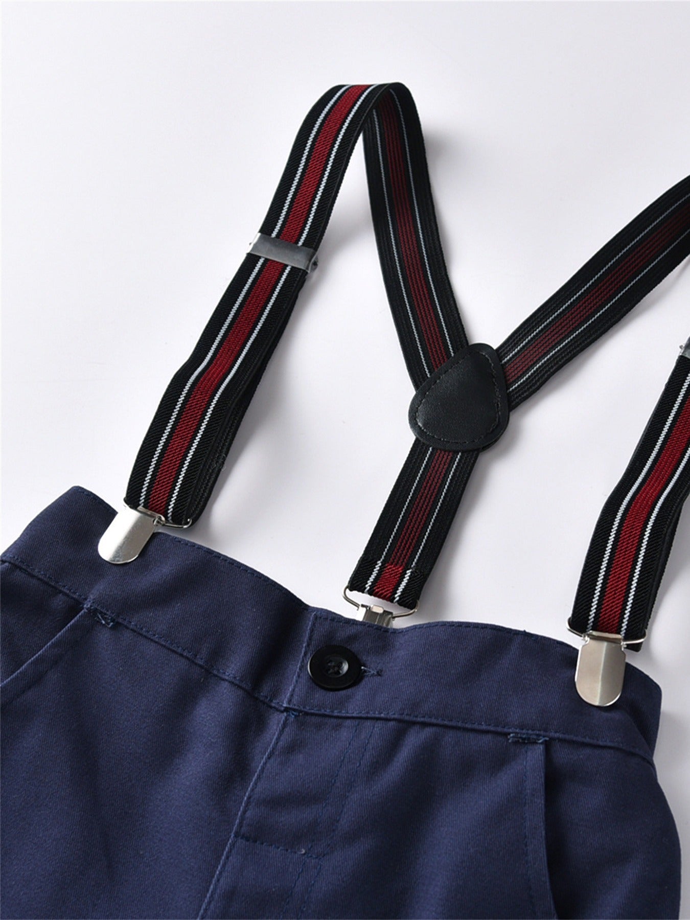 Boys Striped Shirt & Suspender Pants Set