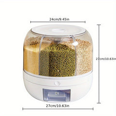 Large Capacity Food Storage Container 360 Rotating Rice Barrels