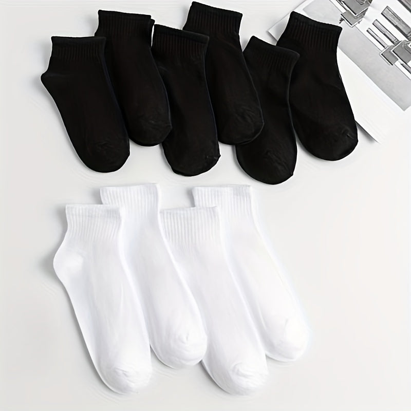 10 Pairs Solid Short Socks Women's Stockings
