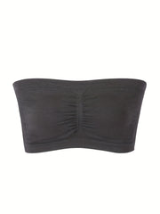 2pcs Strapless Bandeau Bras Soft Stretch Everyday Bra Women's Lingerie