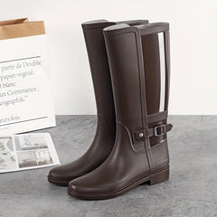 Women's Waterproof High Top Motorcycle Rain Boots Outdoor Plastic Rain Boots