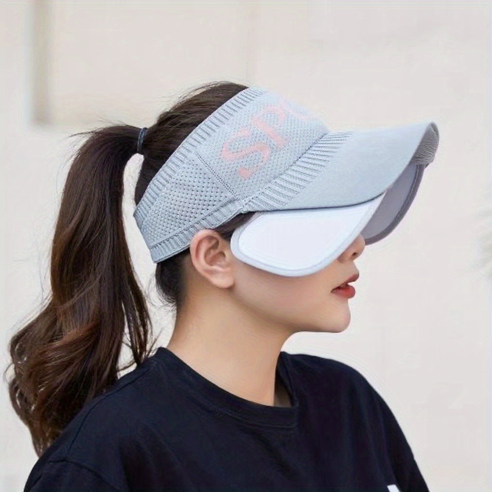 Adjustable Brim Visor Hat Knitted Sport Sun Hat Casual Golf Baseball Cap