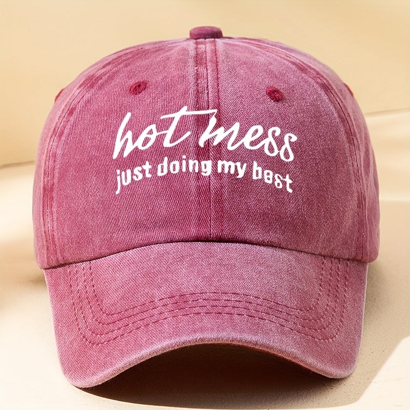 Letter Print Baseball Cap Vintage Peaked Cap