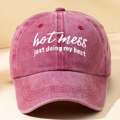 Letter Print Baseball Cap Vintage Peaked Cap