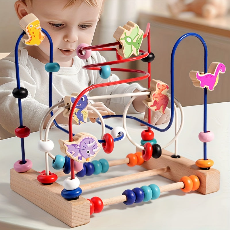 Dinosaur Bead Maze Educational Toy for Kids Enhances Hand Eye Coordination