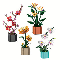 Mini Brick Flower Models, Educational Toys for Christmas, Mother's Birthday