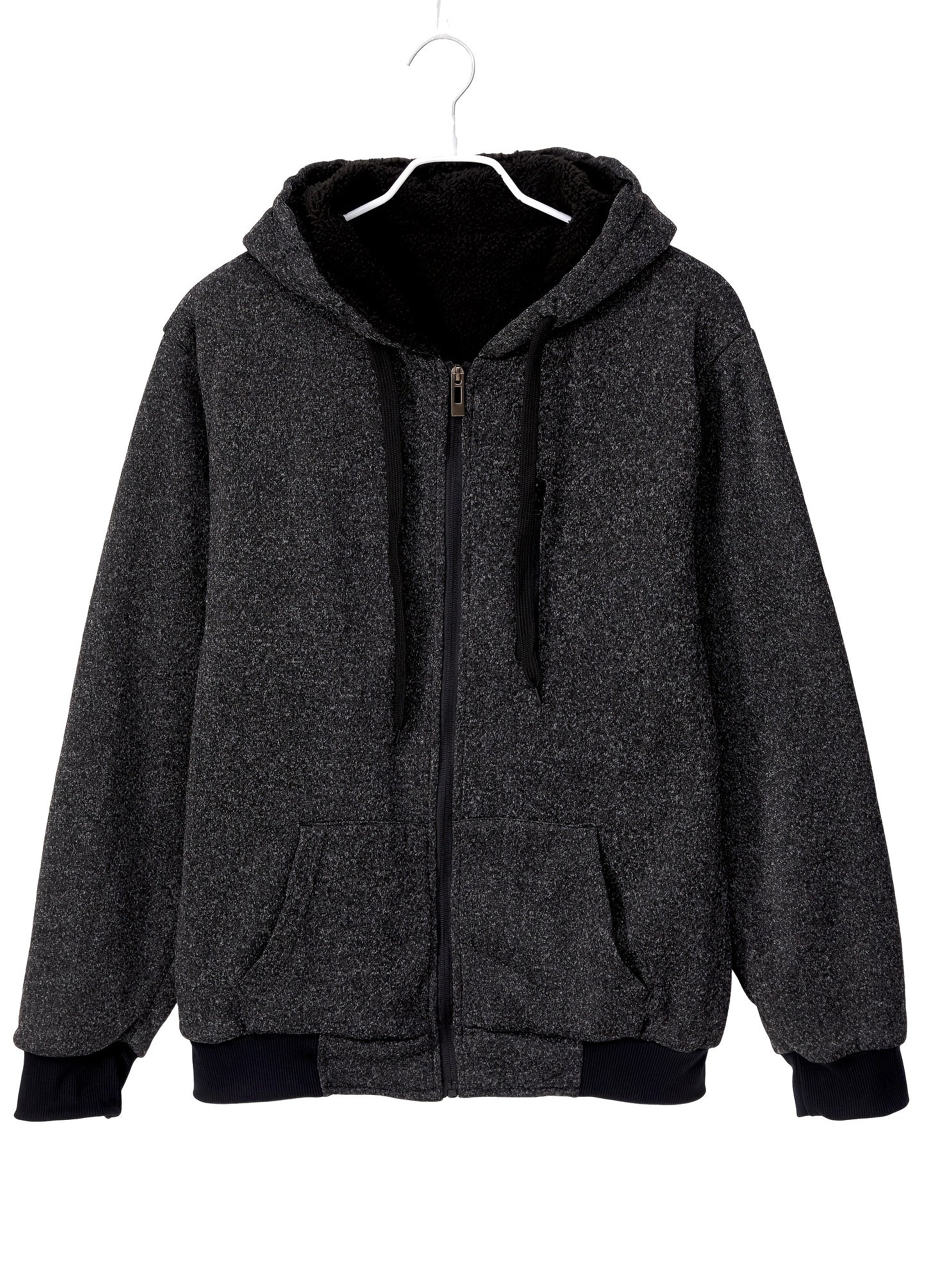 Men's Winter Zip Up Hoodie Fleece Sweatshirt Warm Coats