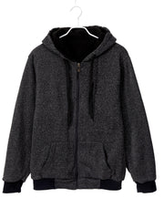 Men's Winter Zip Up Hoodie Fleece Sweatshirt Warm Coats