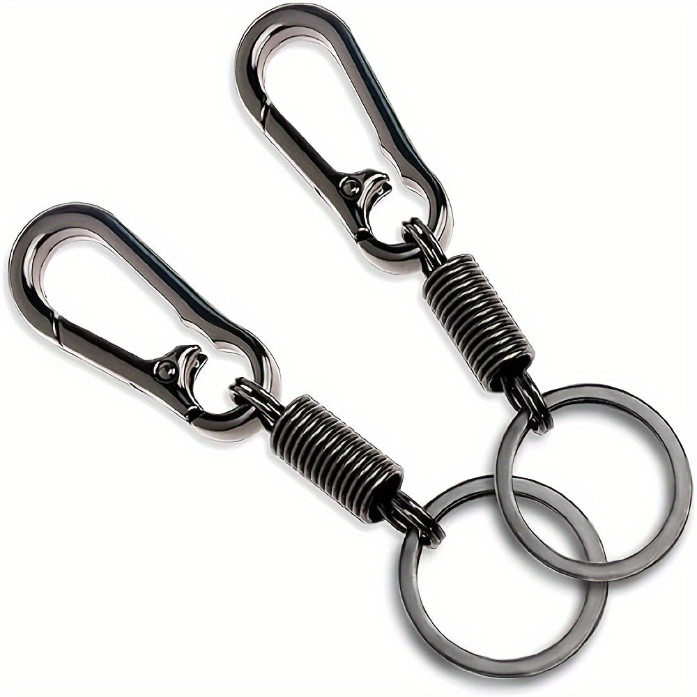 2pcs Spring Keychain Clip Metal Retractable Key Holder Hook for Bag