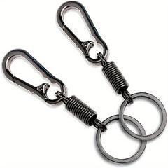 2pcs Spring Keychain Clip Metal Retractable Key Holder Hook for Bag