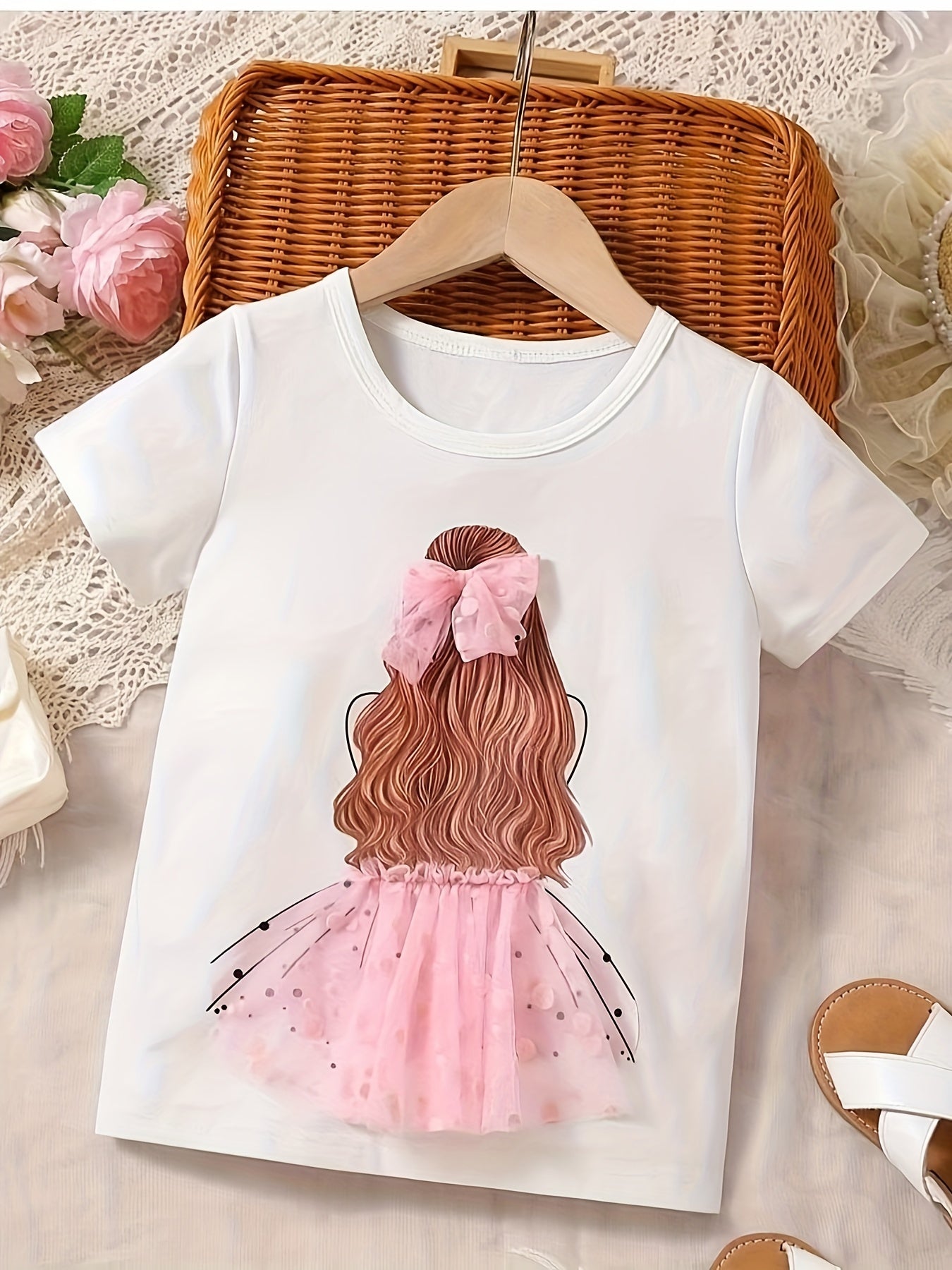 Cartoon 3D Graphic Baby Girl's T-shirt Blouse