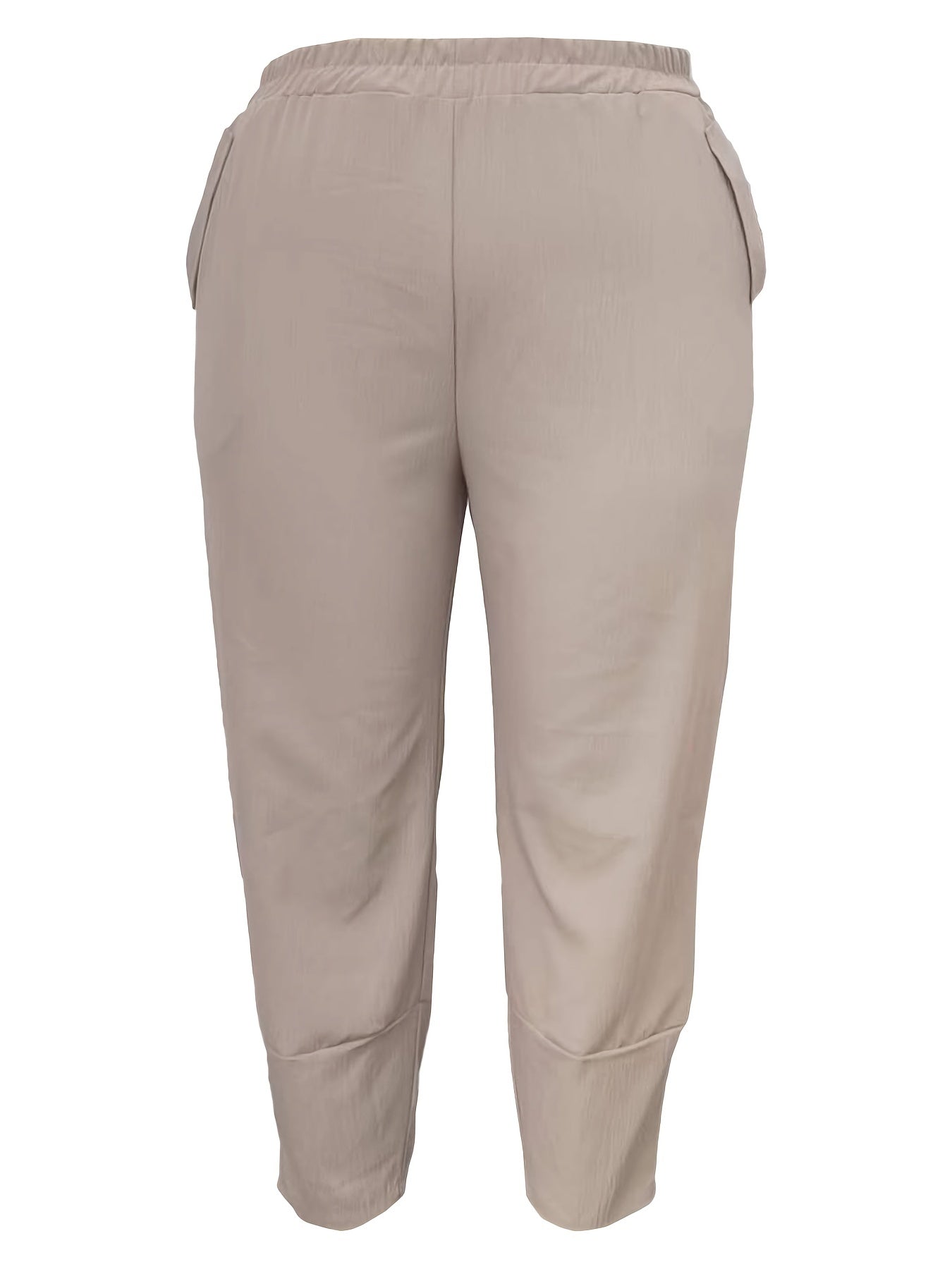  High Rise Loose Crop Harem Trousers With Pockets