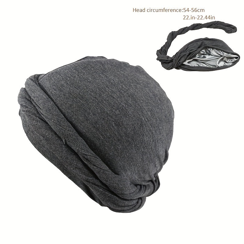 Camouflage Print Turban Cap Pre-tied Head Wrap Elastic Bonnet Lightweight Beanie