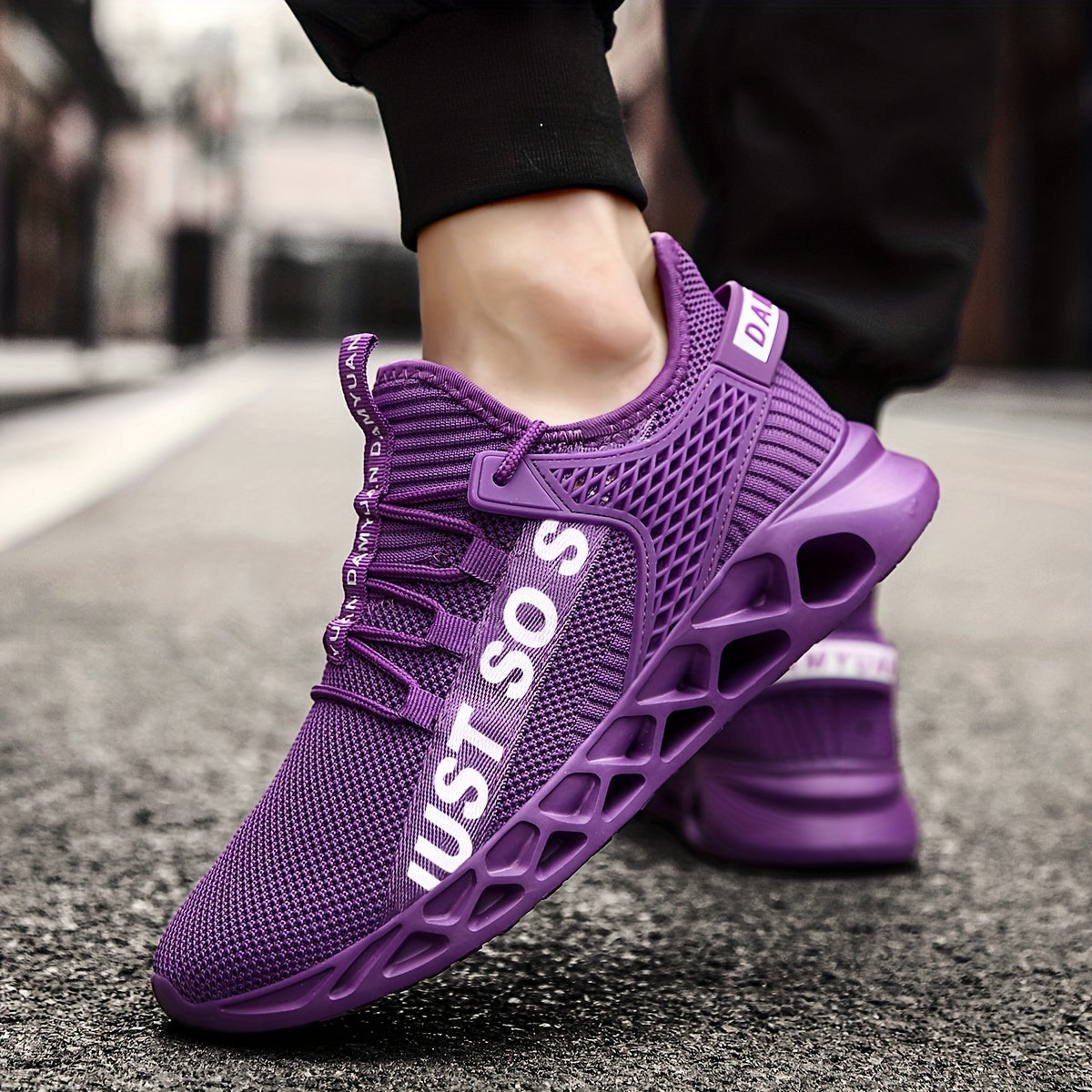 Purple Lace Up Blade Running Shoes Outdoor Sports Footwear