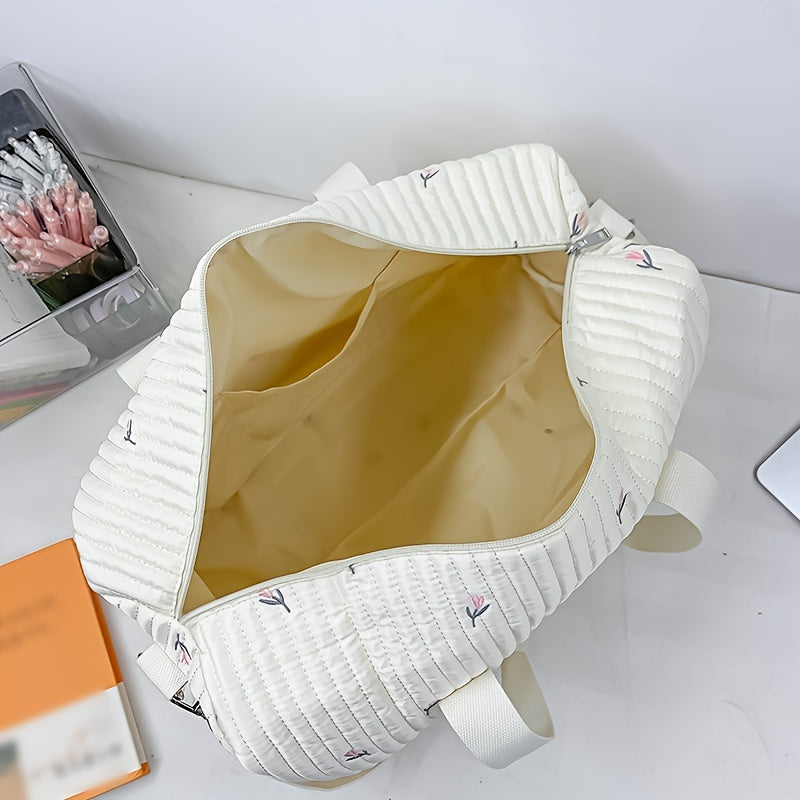 Quilted Embroidered Travel Duffle Bag, Ages 14+