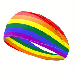 Rainbow Elastic Sports Headband for Women