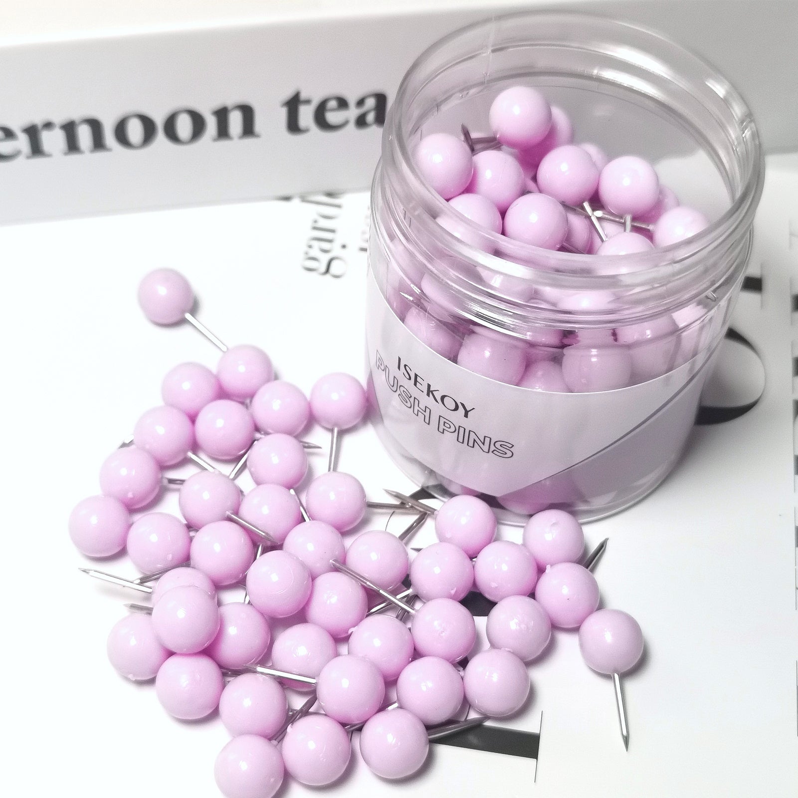 100 Purple Map Thumb Tacks Push Pins Round Head Pushpins