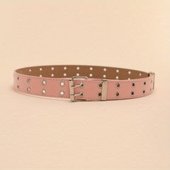Y2K Rivet Double Pin Buckle Belt for Women