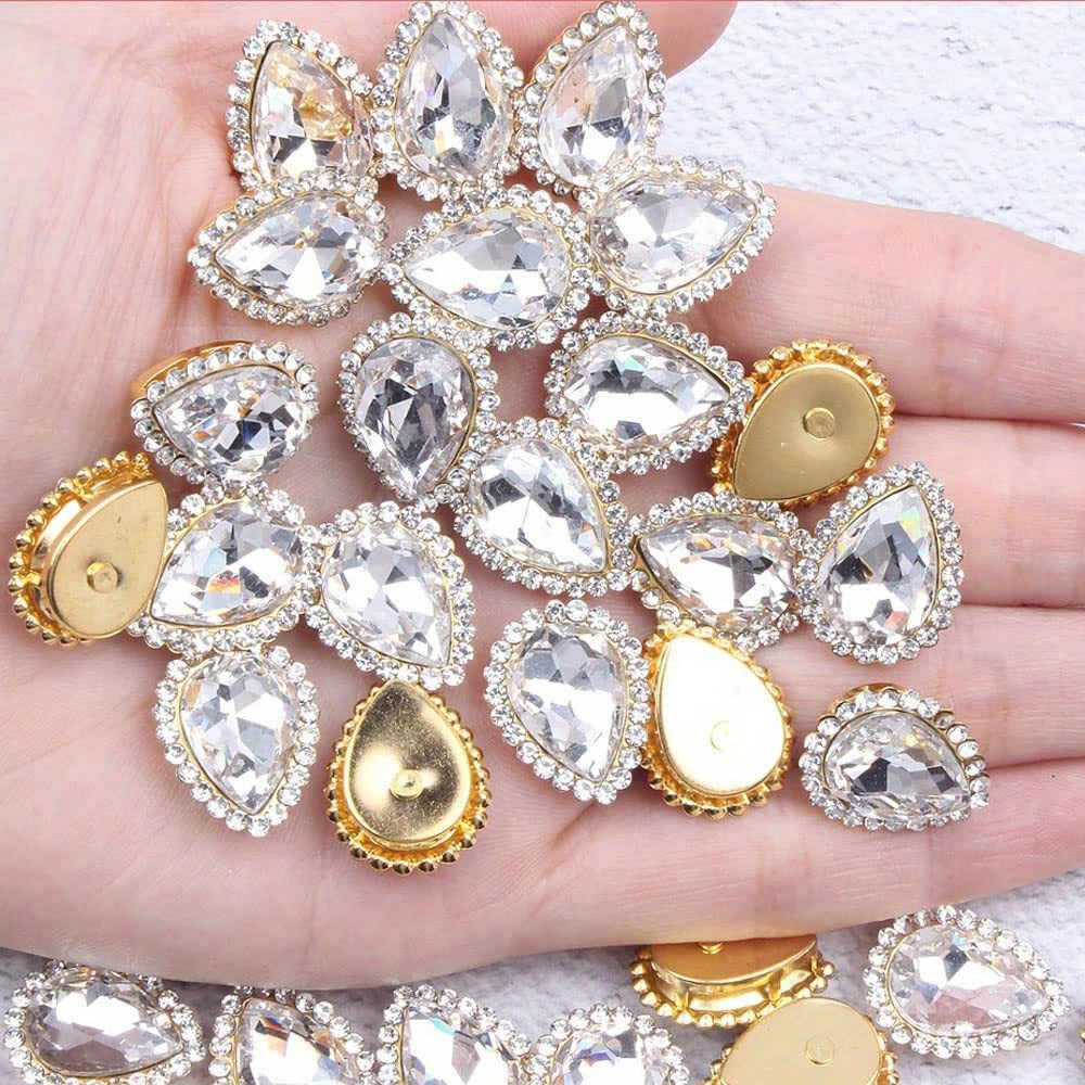 30pcs Tear Drop Rhinestone DIY Accessories Costume Dress Wedding Crafting