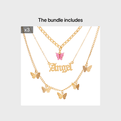 Letter & Butterfly Charm Necklace