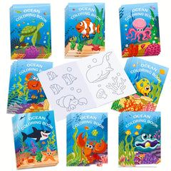 10pcs Ocean Coloring Books for Kids Underwater Creatures Activity Books