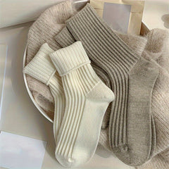 5 Pairs Solid Socks Comfy & Soft Women's Stockings