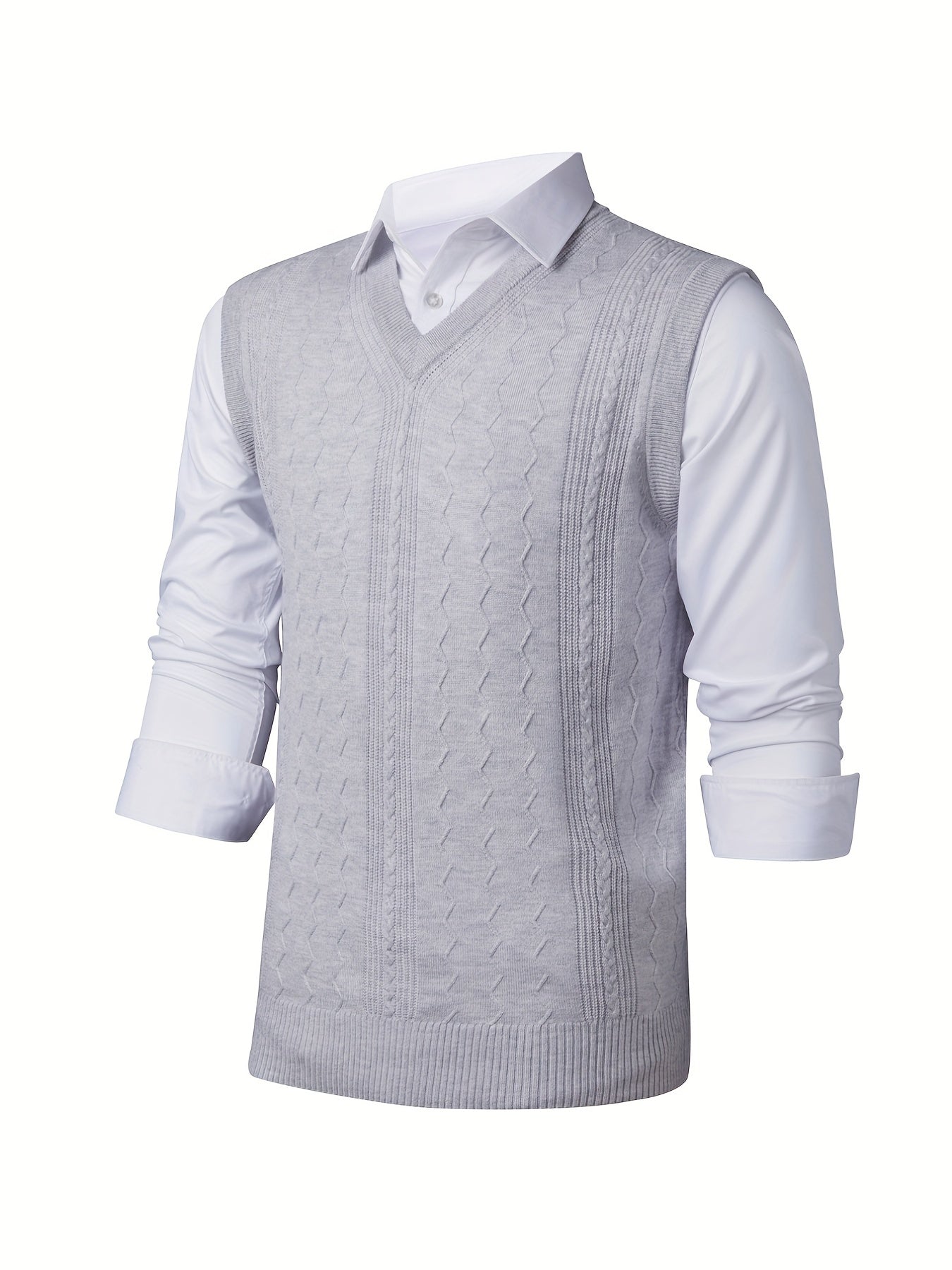 Men's Wool Blend Sleeveless Sweater Vest for Autumn Winter