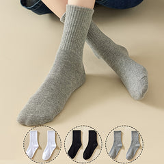 3 Pairs Women's Casual Mid Tube Socks