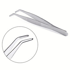 2pcs Stainless Steel Elbow Tweezers for Jewelry Repair