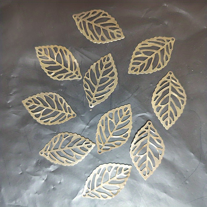100pcs Leaf Metal Flower Frame Pendant Charm DIY UV Resin Necklace