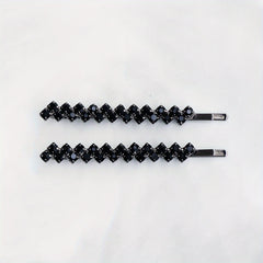 2pcs Rhinestone Hair Clip Metal Hairpin Barrette Bridal Wedding Party Favor Deco