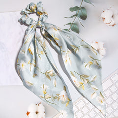 Vintage Print Hair Tie Scrunchie Flower Streamer Hair Accessories