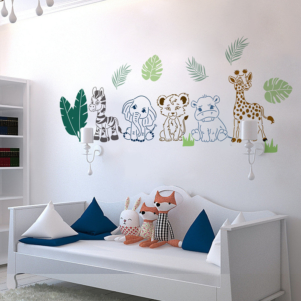 3pc PET Hollow Out Painting Stencils - Forest Animal Theme