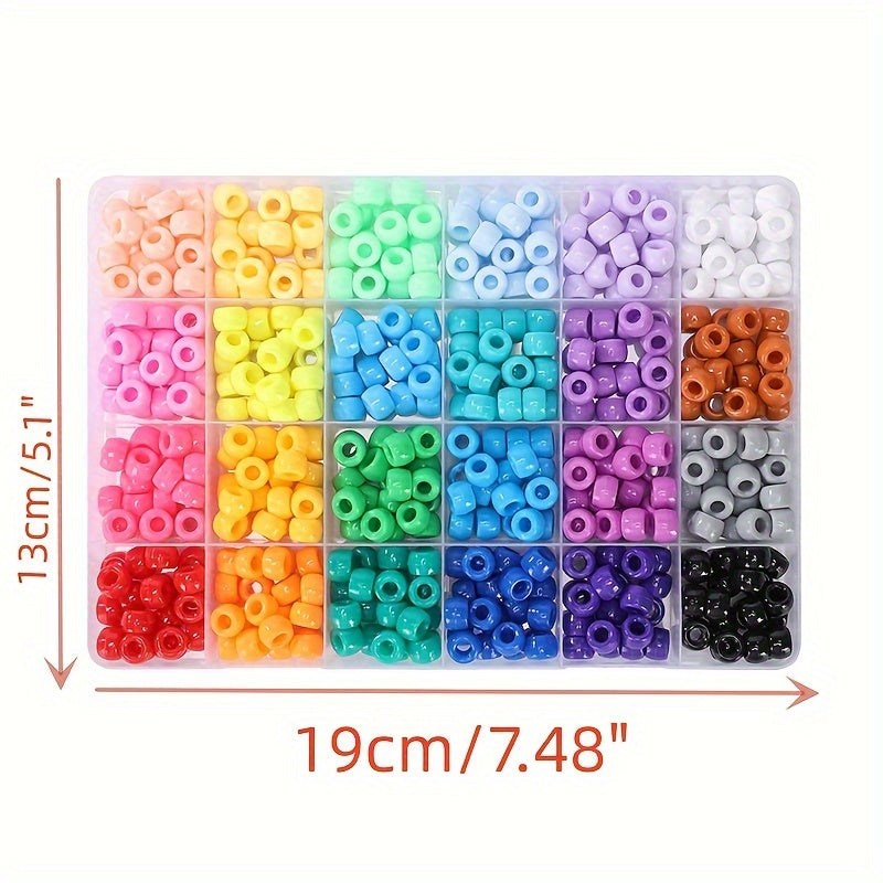 2000pcs 24 Grids Barrel Beads DIY Bead Bracelet Set