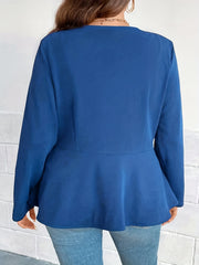  Solid Long Sleeve Open Front Blazer