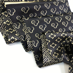 Y2K Geometric Print Silk Neckerchief Ribbon Scarf