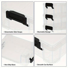 6pcs Plastic Covered Storage Box Stackable Organizer Cosmetics Toys Handicra
