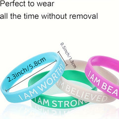 24Pcs Inspirational Silicone Bands for Studying Work Competing