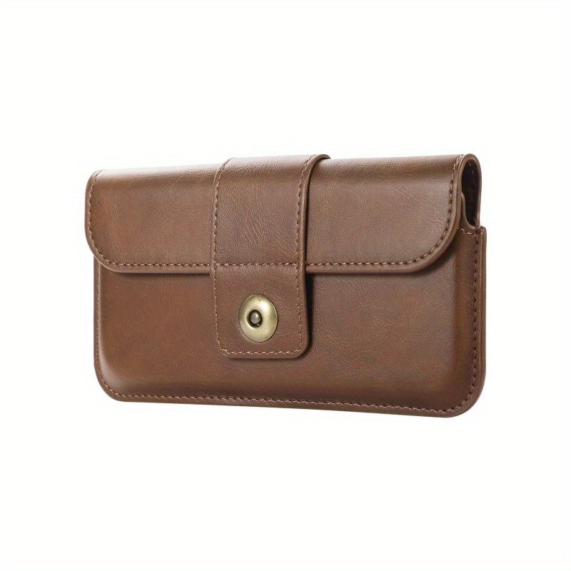 Men's Minimalist PU Leather Waist Bag Phone Key Bag