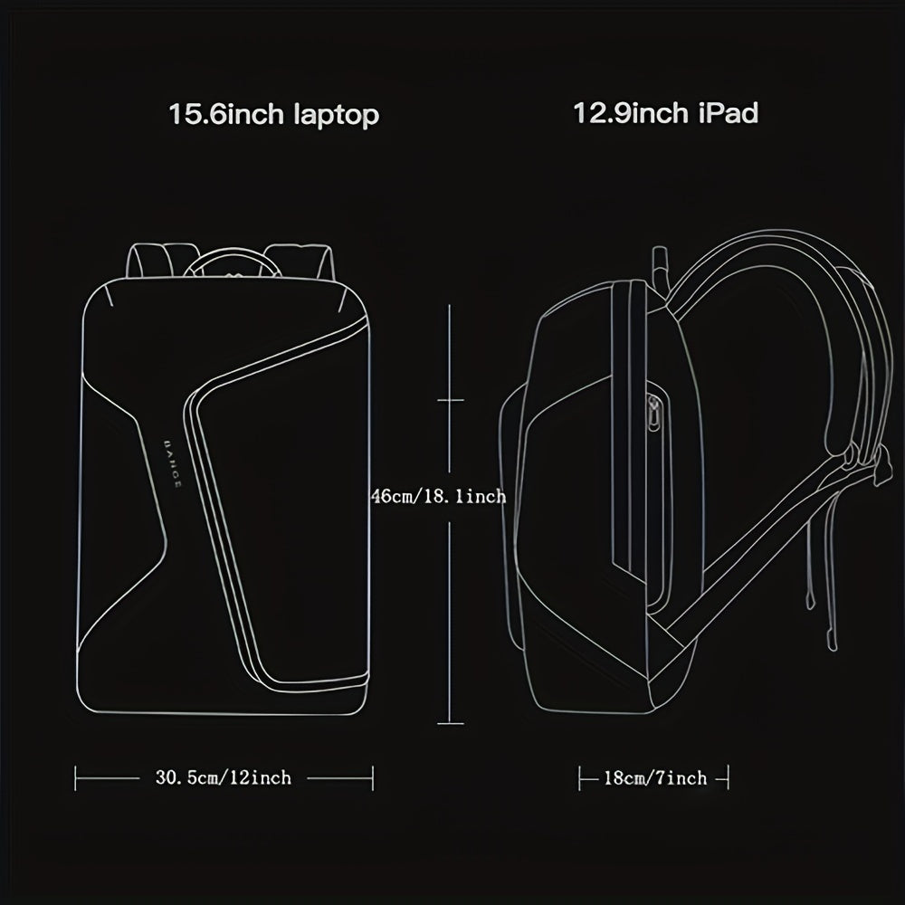 BANGE Business Backpack w/ USB Charging Port Water Resistant