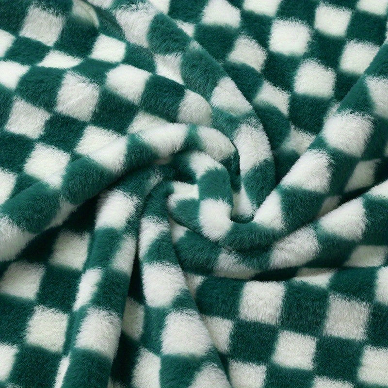 Rabbit Fur Checkerboard Plush Soft Comfortable Hat Shoes Pillow Bag Toy